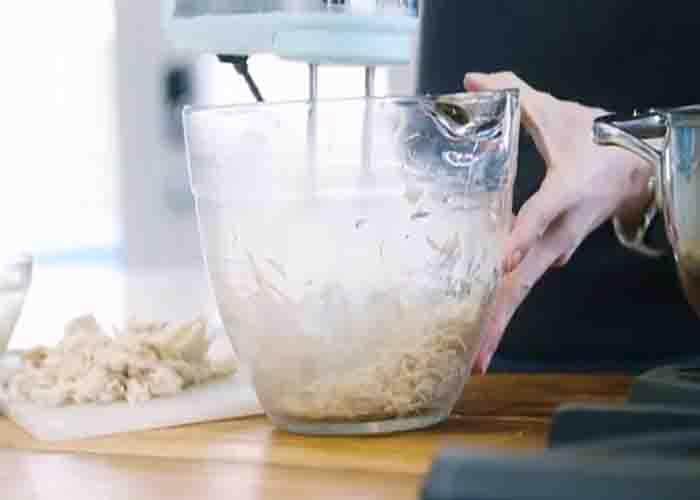 Shredding chicken breasts using a hand mixer