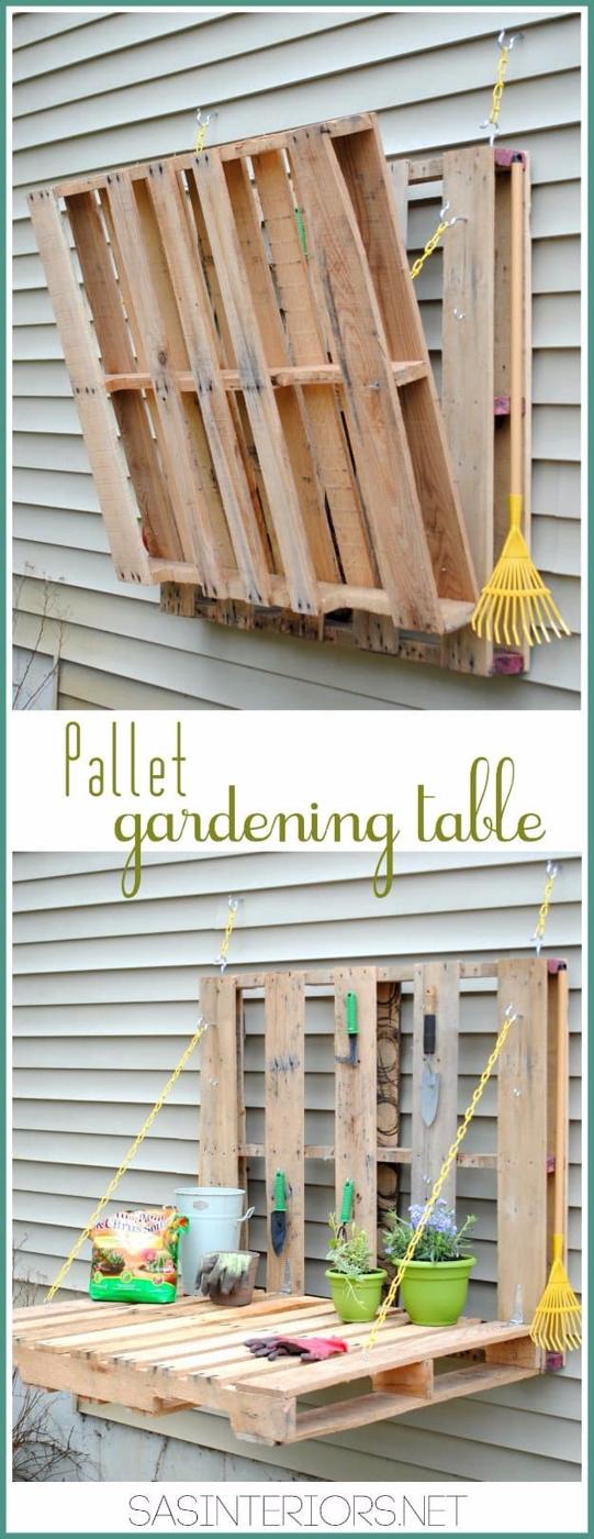 DIY Pallet Furniture Ideas - DIY Pallet Gardening Table - Best Do It Yourself Projects Made With Wooden Pallets - Indoor and Outdoor, Bedroom, Living Room, Patio. Coffee Table, Cou