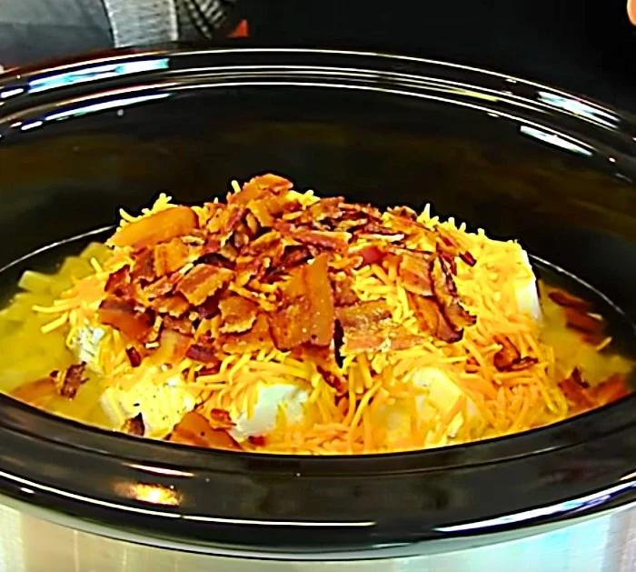 Ingredients for crockpot loaded baked potato soup recipe