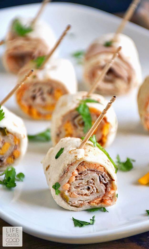 Cheap Party Food Ideas | Turkey Taco Roll Up Bites | DIY Projects & Crafts by Sueeye #appetizers #partyfood #recipes