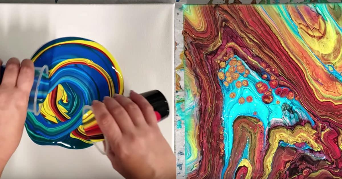 This Mesmerizing Infinity Paint Pouring Technique Makes Instant Wall Art