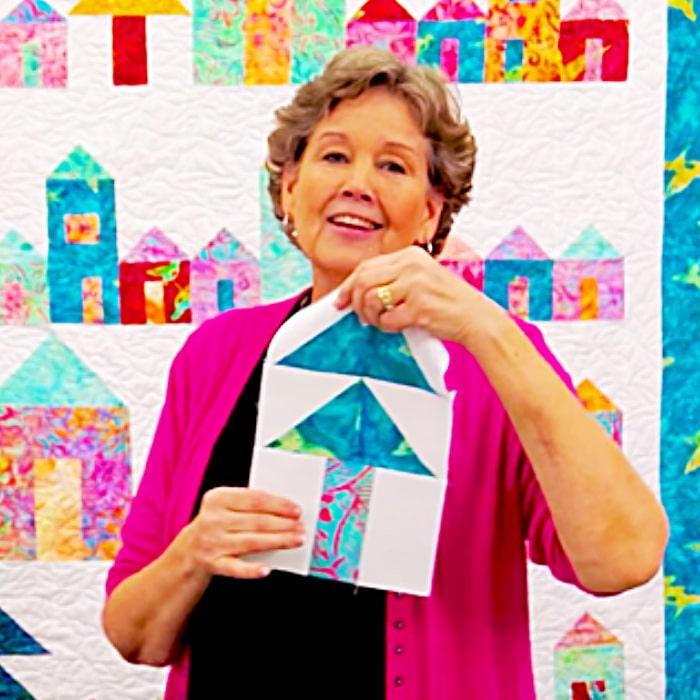Tiny House Quilt Block Pattern - Tiny Tree Quilt - Jenny Doan Tiny Village Quilt
