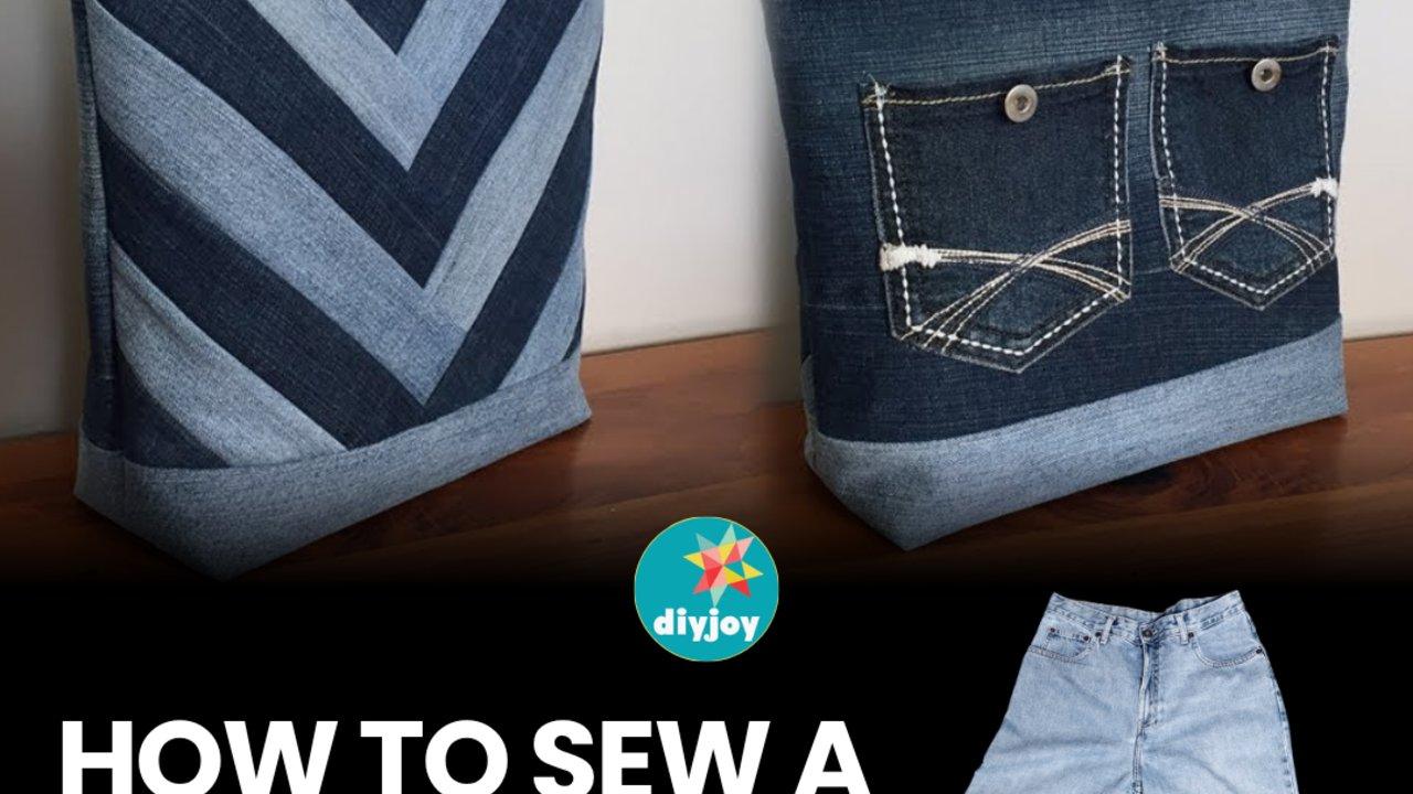 How To Sew A Patchwork Jean Tote Bag