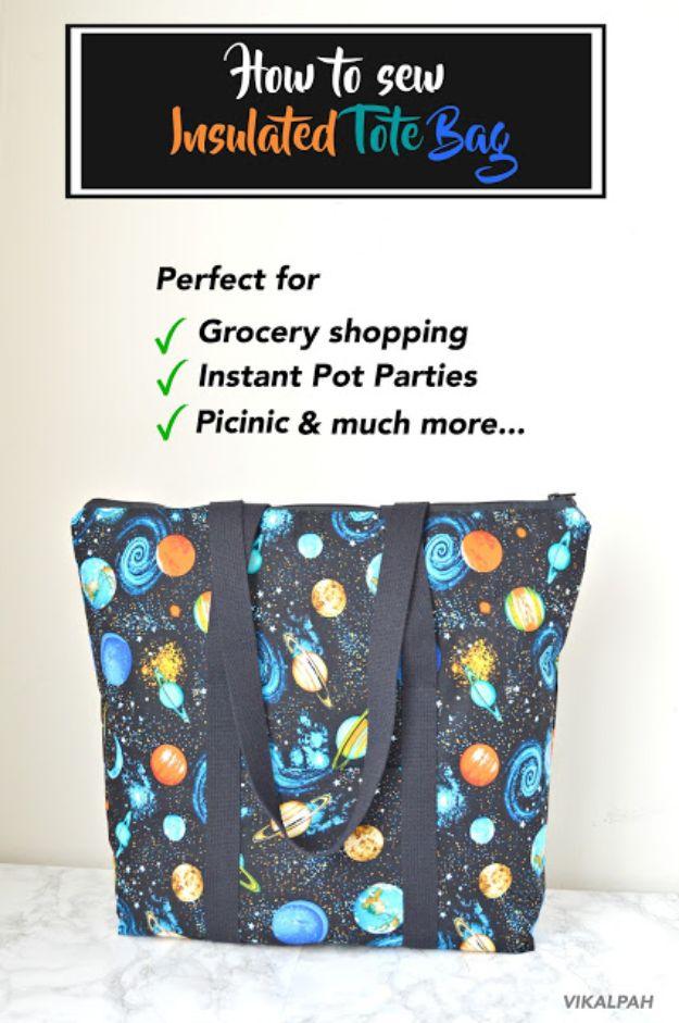 Insulated Tote Bag, a reusable bag project, easy to fit into a free afternoon and an idea worth saving for later