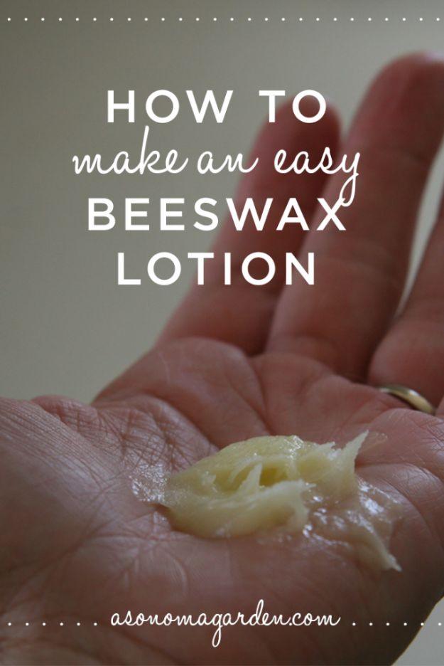 Easy Beeswax Lotion, low effort once the ingredients are measured out and a texture that feels like a spa treatment at home