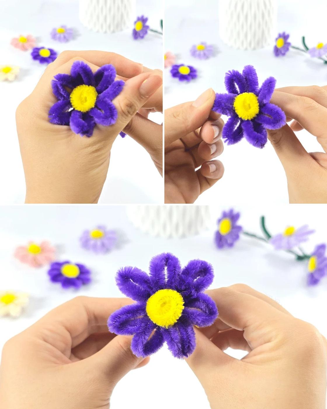 Pipe Cleaner Flowers Daisies — how to make a daisy out of pipe cleaners