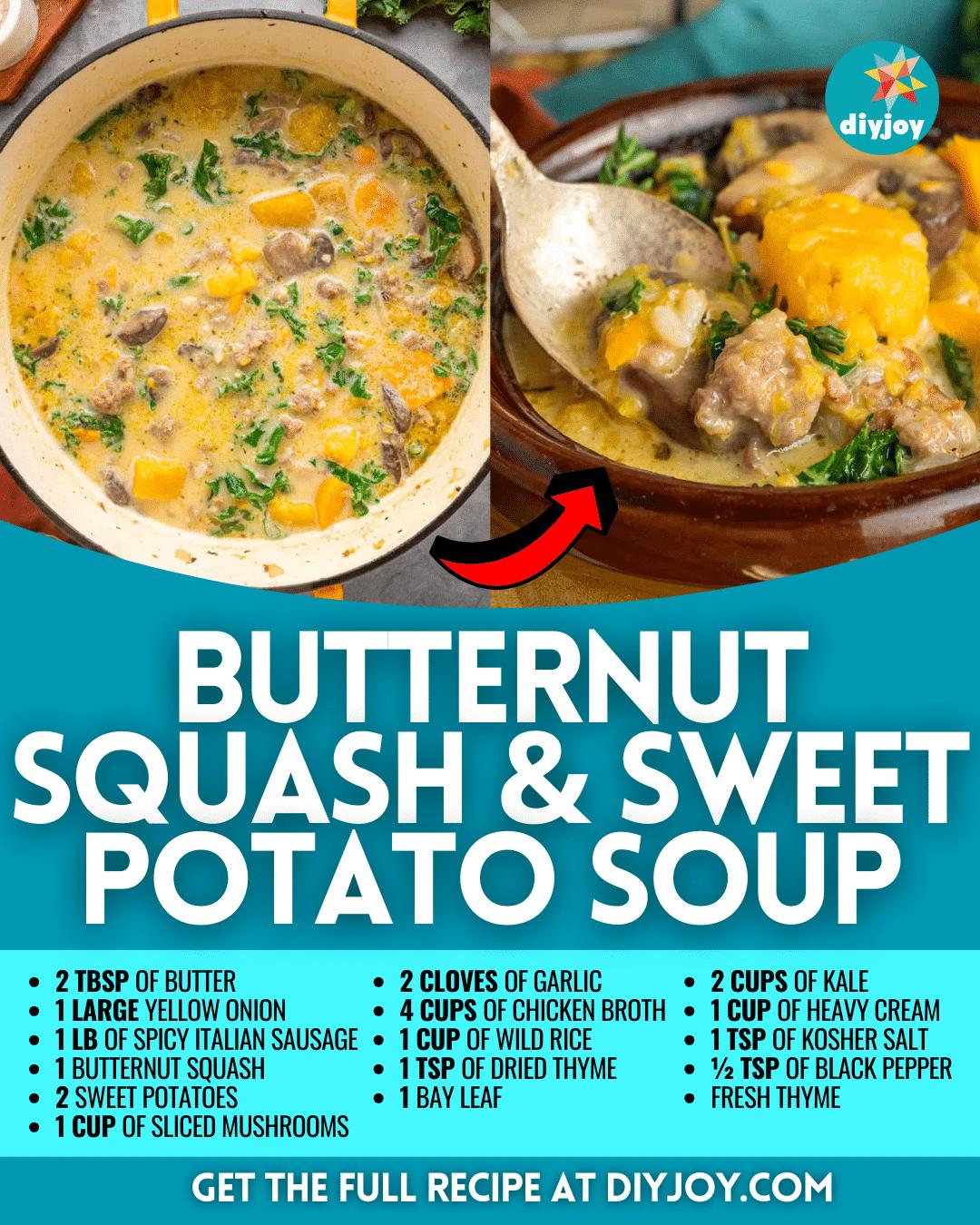 Butternut Squash & Sweet Potato Soup Recipe