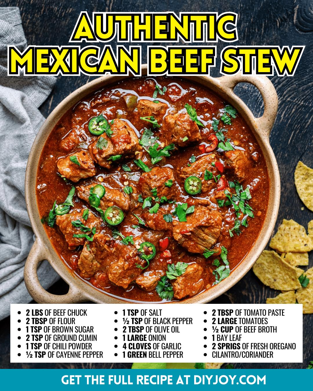 Easy Authentic Mexican Beef Stew Recipe