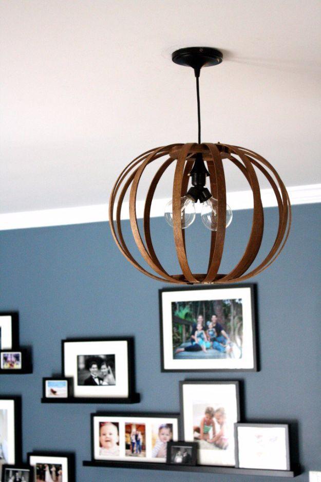 West Elm Inspired Bentwood Pendant Light, a charming handmade light fixture idea and a warm accent light for evening ambiance