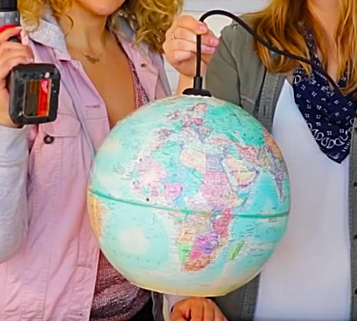 Learn to make a quick easy cheap DIT Pendant Light from an old recycled globe
