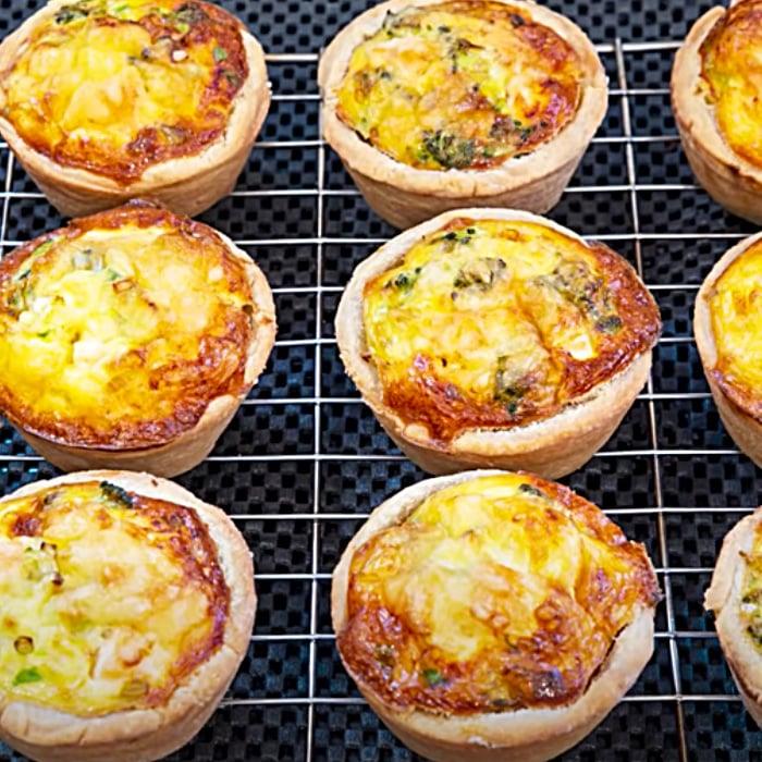 Mini Quiches Recipe - Salmon And Broccoli Quiche - How To Make Quiche