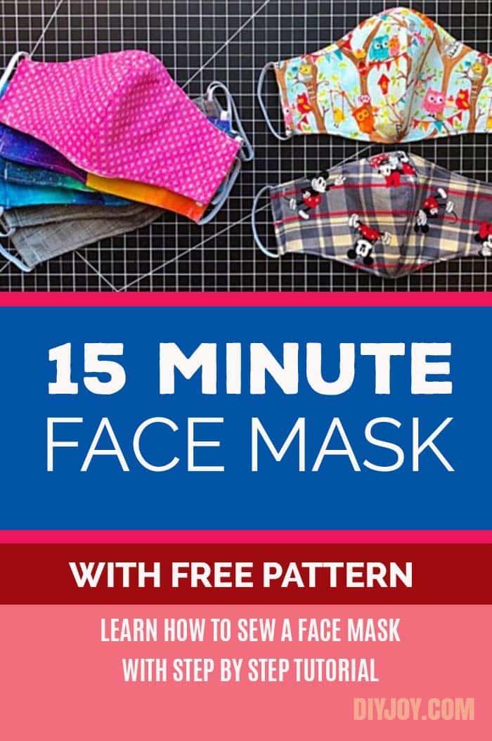 Easy DIY Face Mask - Free Pattern for Making Homemade Face Masks from Fabric - Step by Step Sewing Instructions