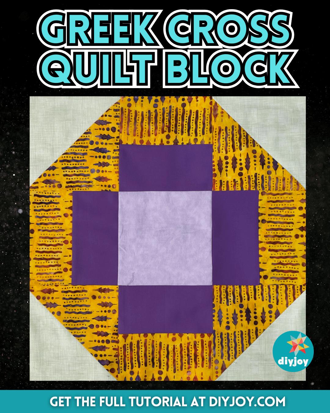 Greek Cross Quilt Block Tutorial for Beginners