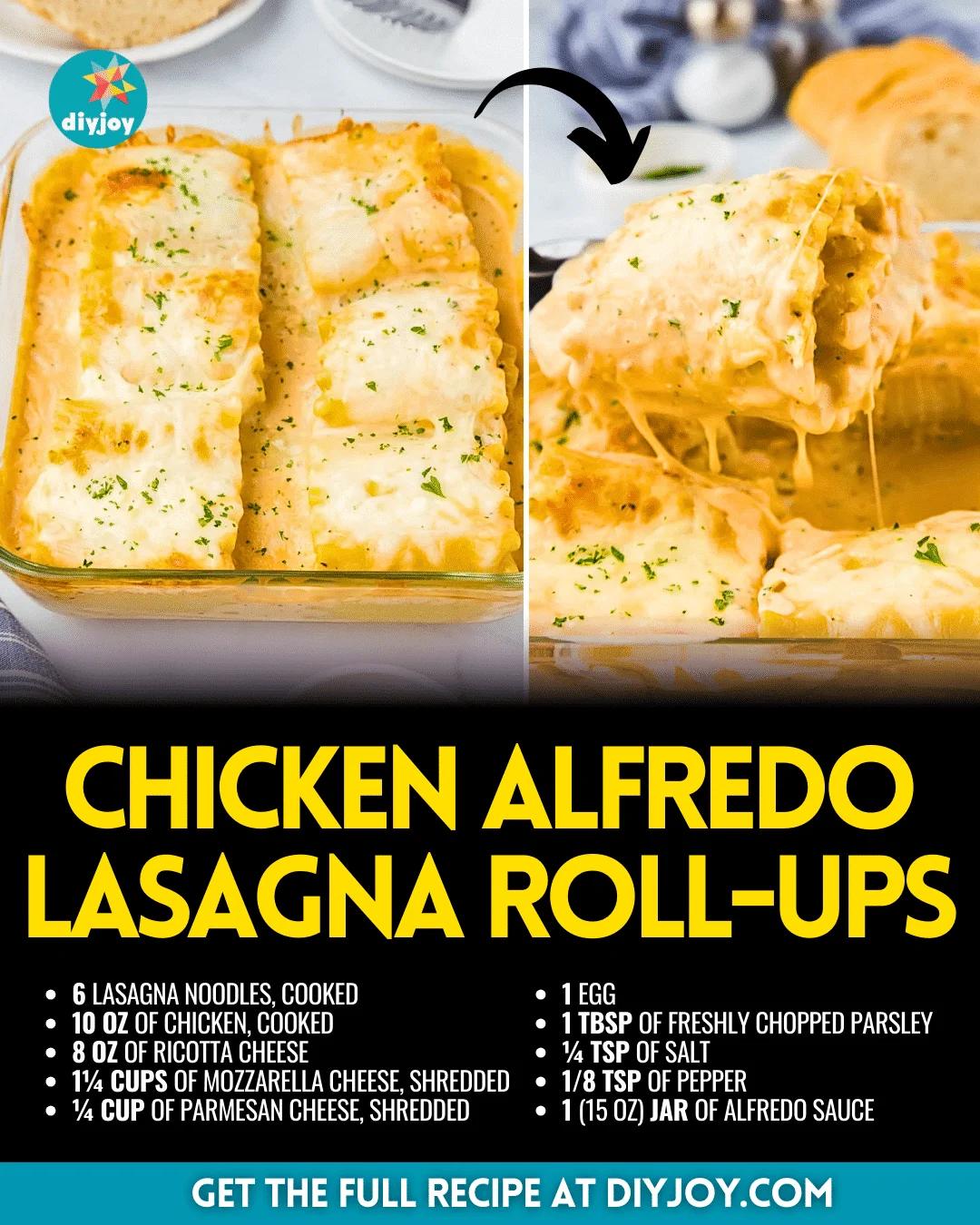 Easy Chicken Alfredo Lasagna Roll-Ups Recipe