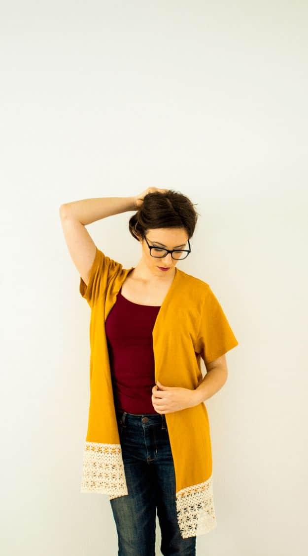 DIY Kimono From A Shirt, a no sew fashion project, simple enough for a first try and an idea worth saving for later