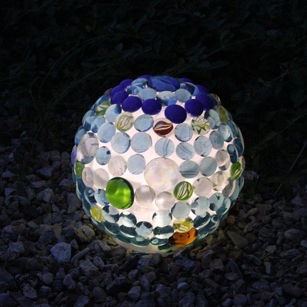Creative Garden Art Ideas -Crafts for Outdoors - DYI Garden Ornaments to Make for Backyard Decoration - DIY Glowing Garden Ball Lantern - Dollar Store Crafts for Yard