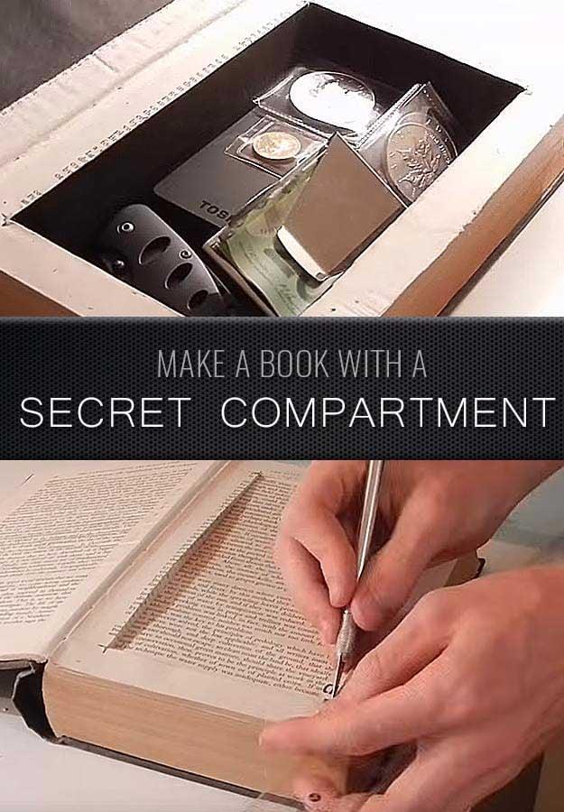 Cool Crafts for Men and Manly DIY Project Ideas Guys Love - Fun Gifts, Manly Decor, Games and Gear. Tutorials for Creative Projects to Make This Weekend | Make a Book with a Secret