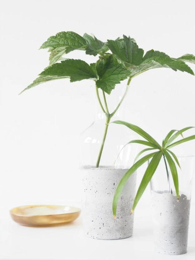 DIY Projects With Concrete - DIY Concrete Vessels - Easy Home Decor and Cheap Crafts Made With Cement - Ideas for DIY Christmas Gifts, Outdoor Decorations