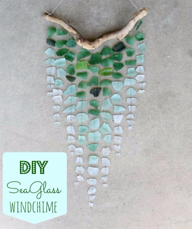 Coastal DIY Ombre Seaglass Wind Chime, short enough on steps to wrap up before supper and a statement worth the extra effort