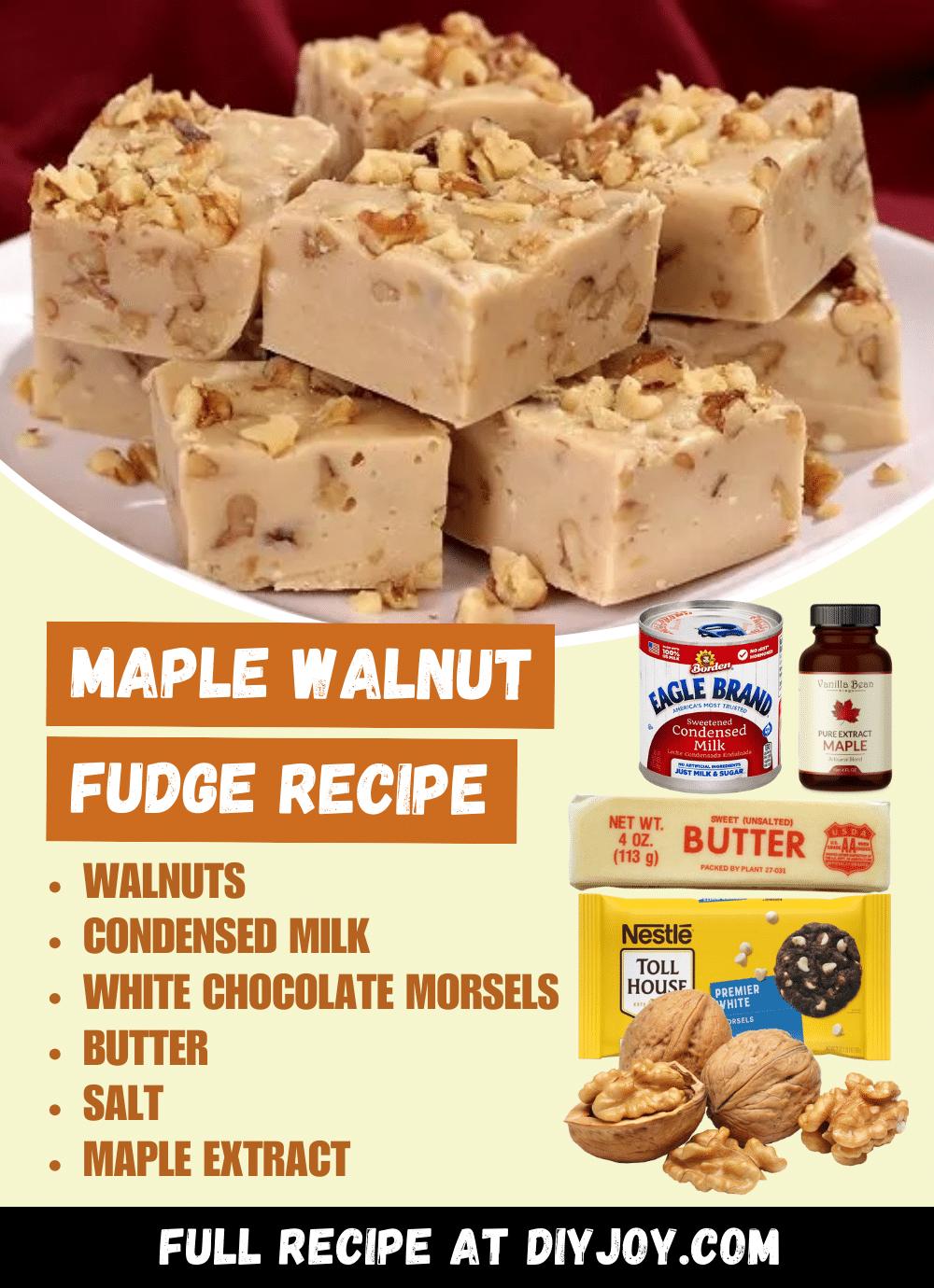 Easy 6-Ingredient Maple Walnut Fudge Recipe