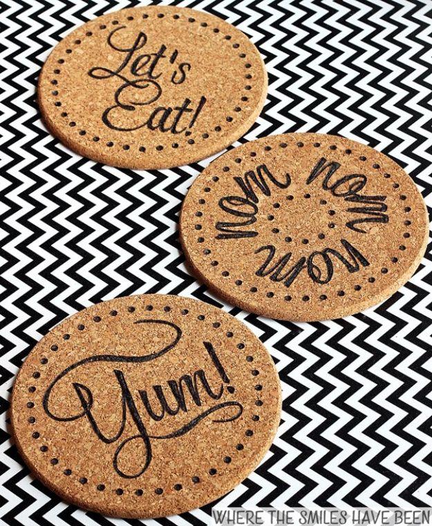 DIY Burned IKEA Cork Trivets, a simple hack using tools most people already own and a favorite pick from this roundup