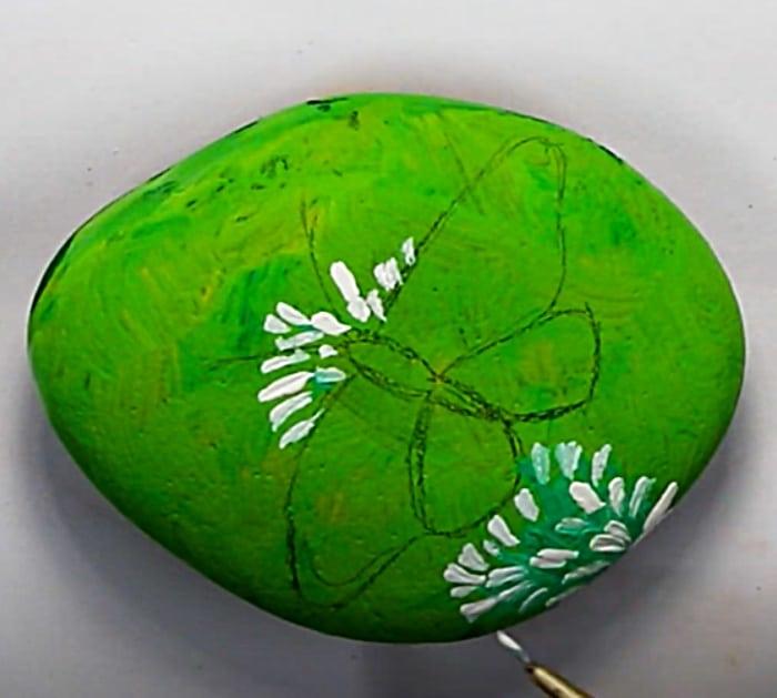 Use Craft Paints To Paint A Butterfly Rock
