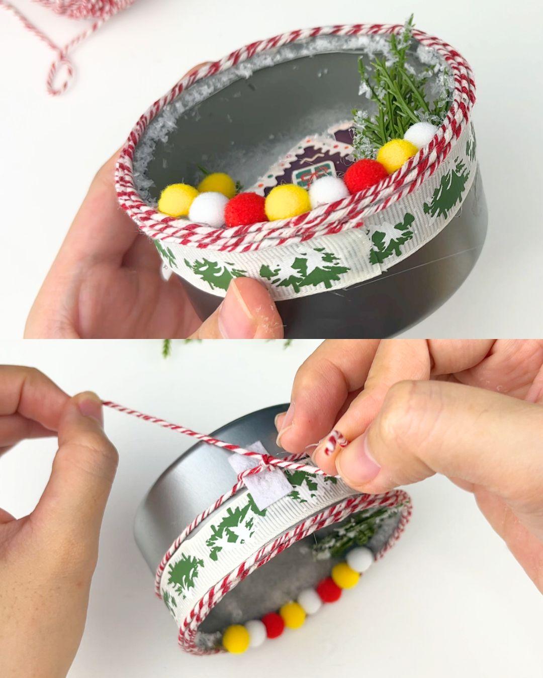 Easy Christmas Ornament Tuna Cans — easy upcycled christmas crafts
