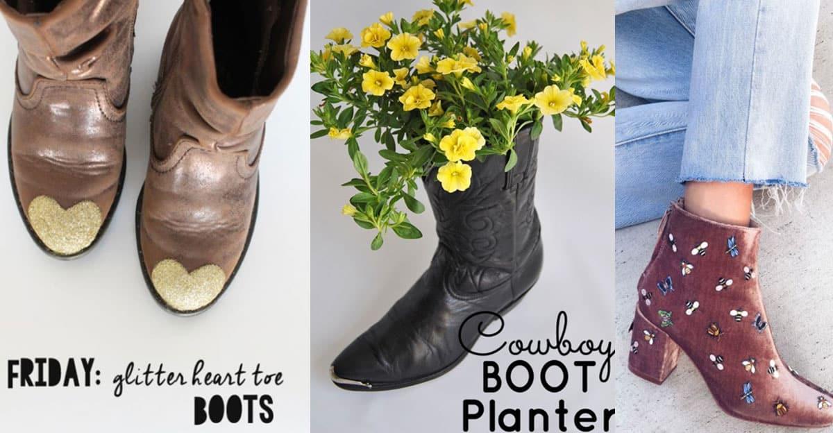 19 DIY Boot Ideas to Paint, Glitter and Upcycle