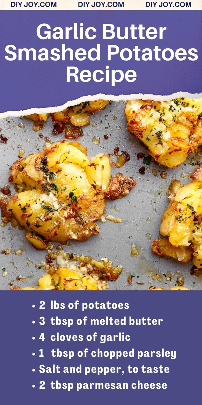 Crispy Garlic Butter Smashed Potatoes Recipe