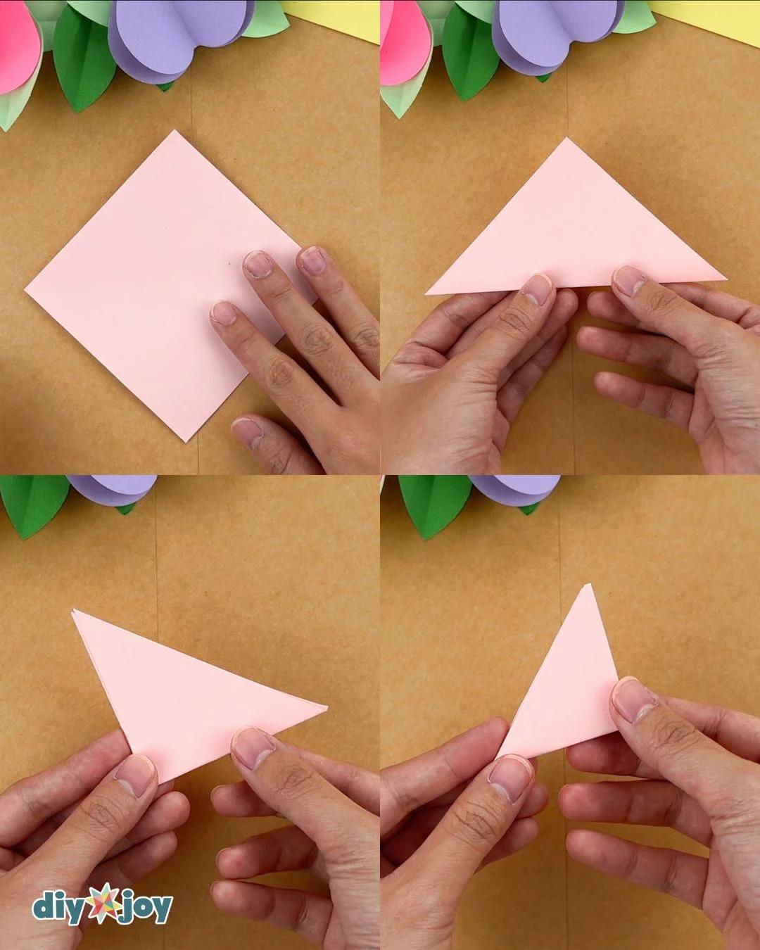 Homemade Paper Rose — folding