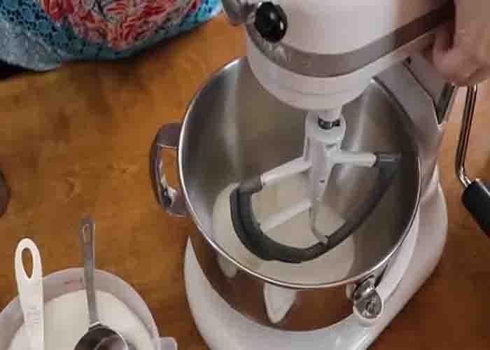 Making the dough for the old-fashioned tea cakes