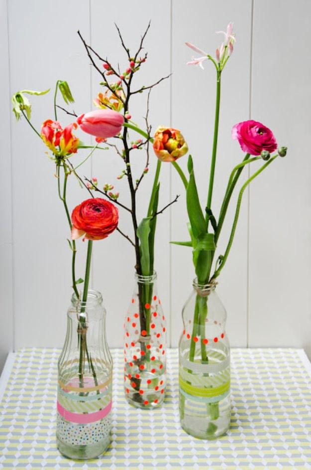 Crafts For Kids To Make At Home - DIY Flower Bottles - Cheap DIY Projects and Fun Craft Ideas for Children - Cute Paper Crafts, Fall and Winter Fun, Things For Toddlers, Babies, Bo