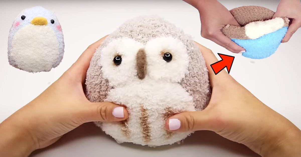 DIY Reversible Owl And Penguin Sock Plush