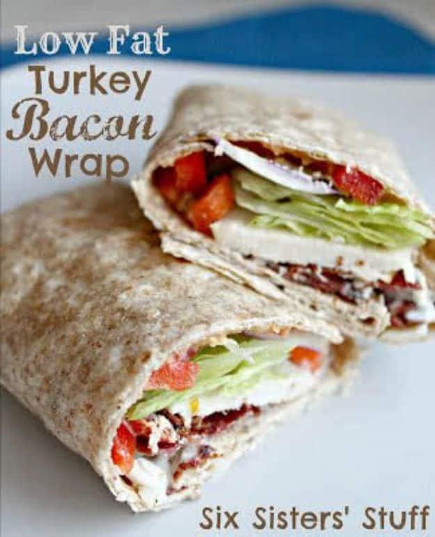 Low Fat Turkey Bacon Wrap, quick enough for a busy weeknight kitchen and comfort that beats anything from a takeout bag