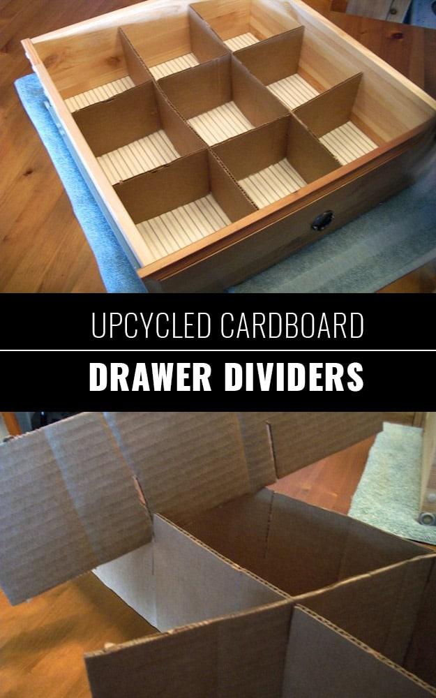 Upcycled Cardboard Drawer Dividers, an inexpensive project that still looks high end when finished and worth a look