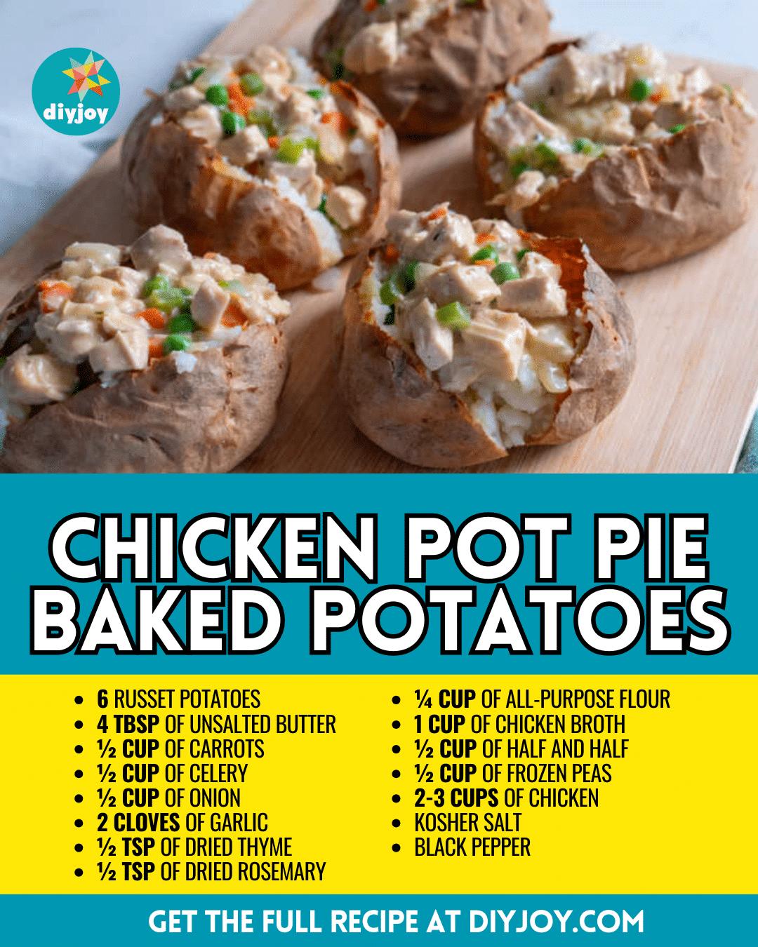 Chicken Pot Pie Baked Potatoes Recipe
