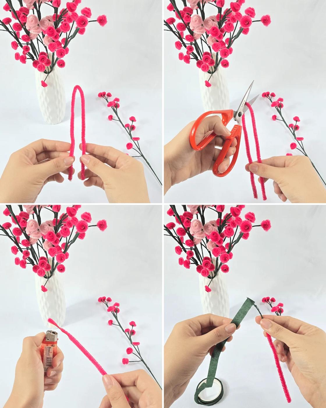 Homemade Pipe Cleaner Flowers — diy pipe cleaner flower bouquet