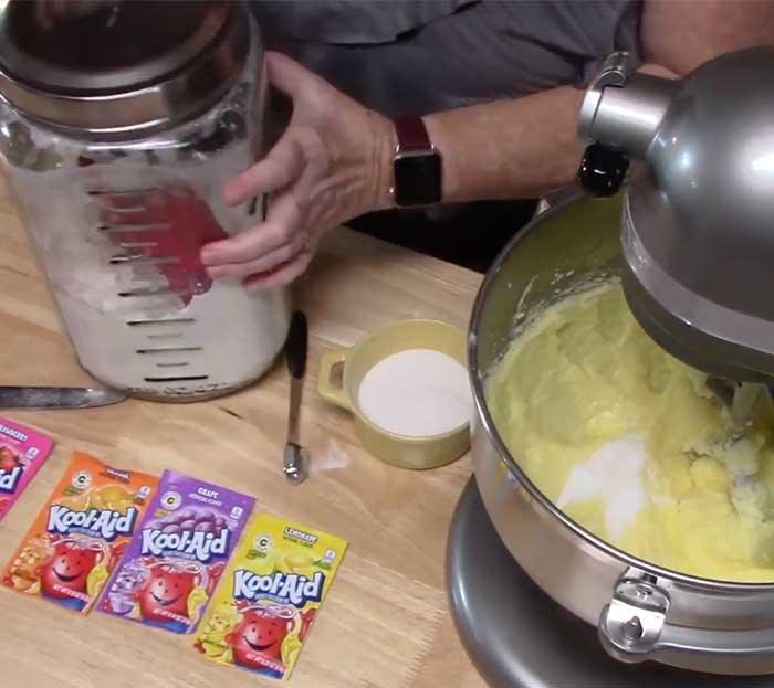 Mix Up Ingredients For Kool-Aid Cookies - Summer Snacks