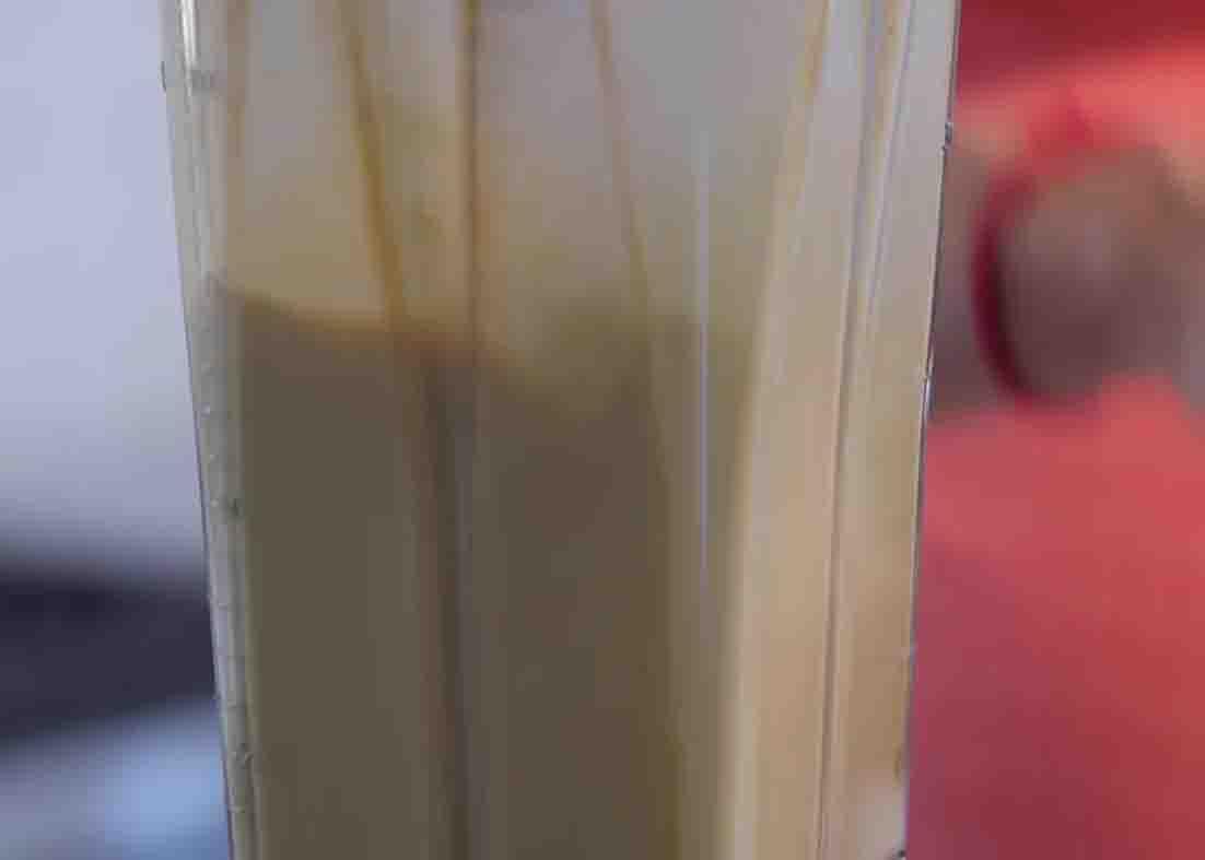 Blending all the ingredients of the pumpkin milkshake