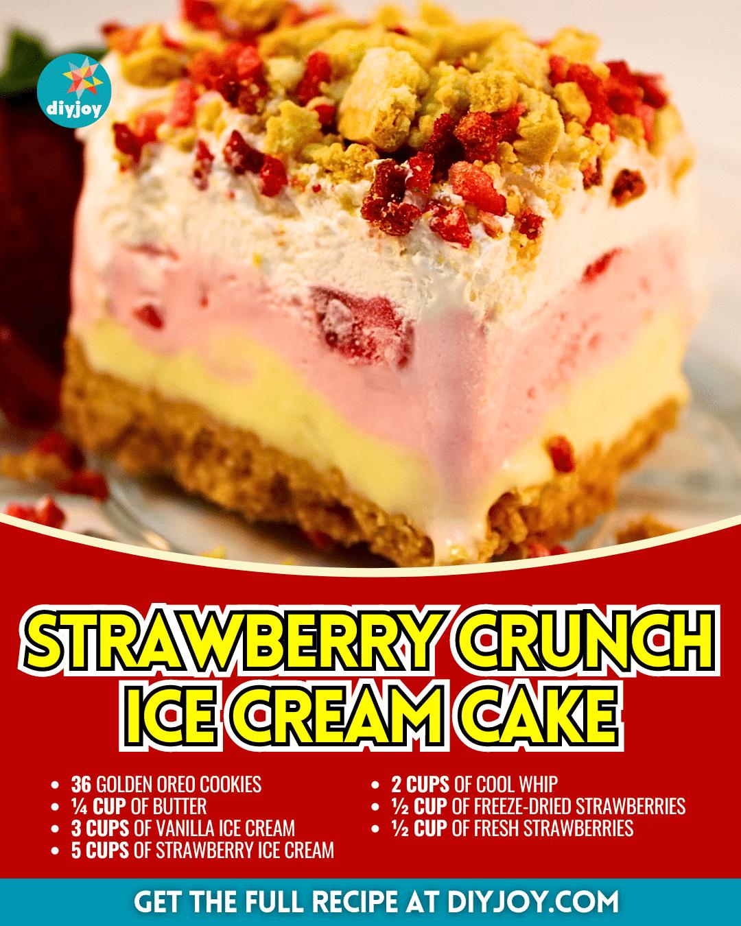 Easy Strawberry Crunch Ice Cream Cake Recipe
