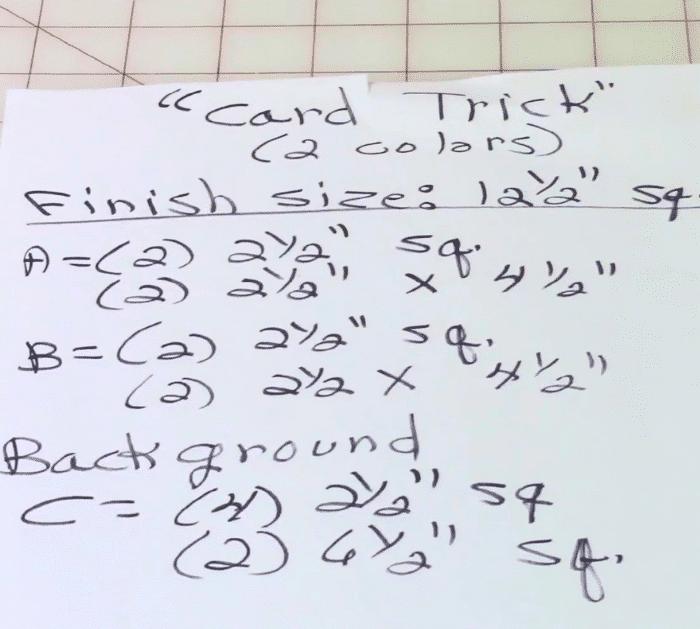 Easy Card Trick Quilt Block Tutorial