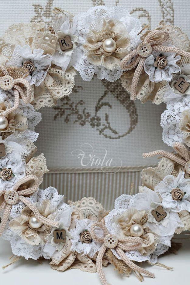 Vintage Inspired Lace Wreath, no special tools required to start and a favorite that gets compliments every time