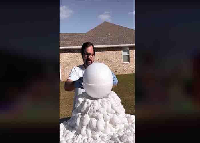 Attaching the head of the light-up melting snowman