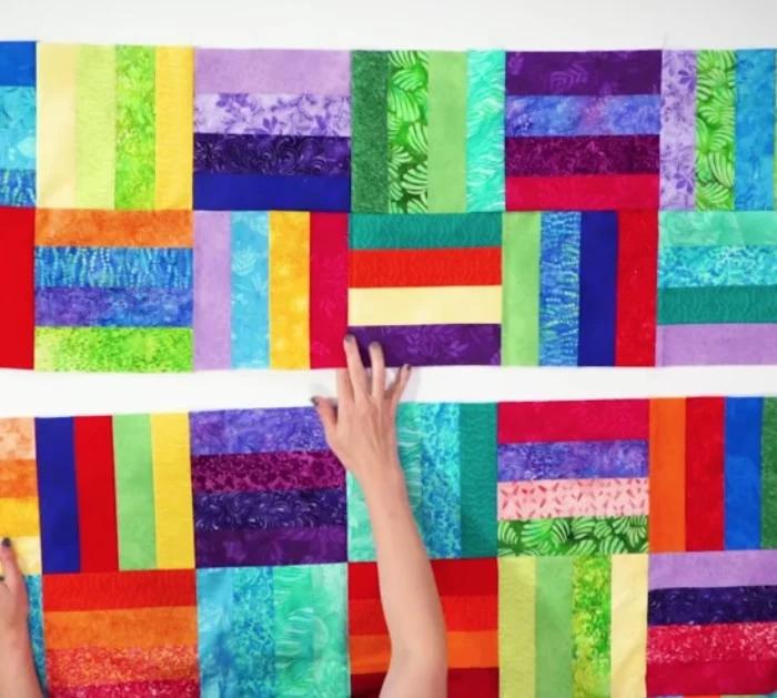 Make a cheap, easy quick quilt using jelly rolls