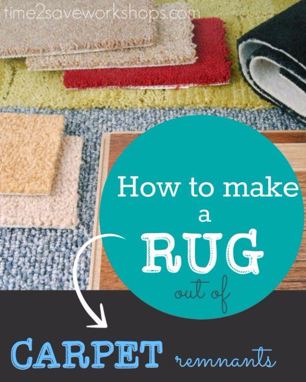 DIY Ideas With Carpet Scraps - Make A Rug Out Of Carpet Remnant - Cool Crafts To Make With Old Carpet Remnants - Cheap Do It Yourself Gifts and Home Decor on A Budget - Creative Bu