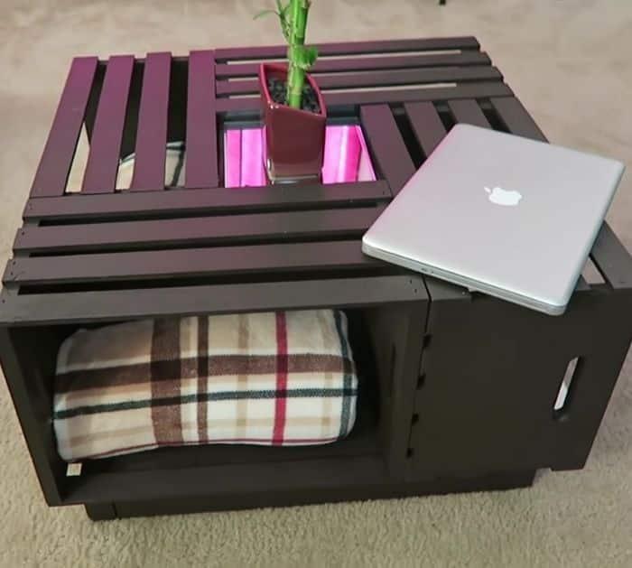How To Make Trendy DIY Coffee Table Using Crates