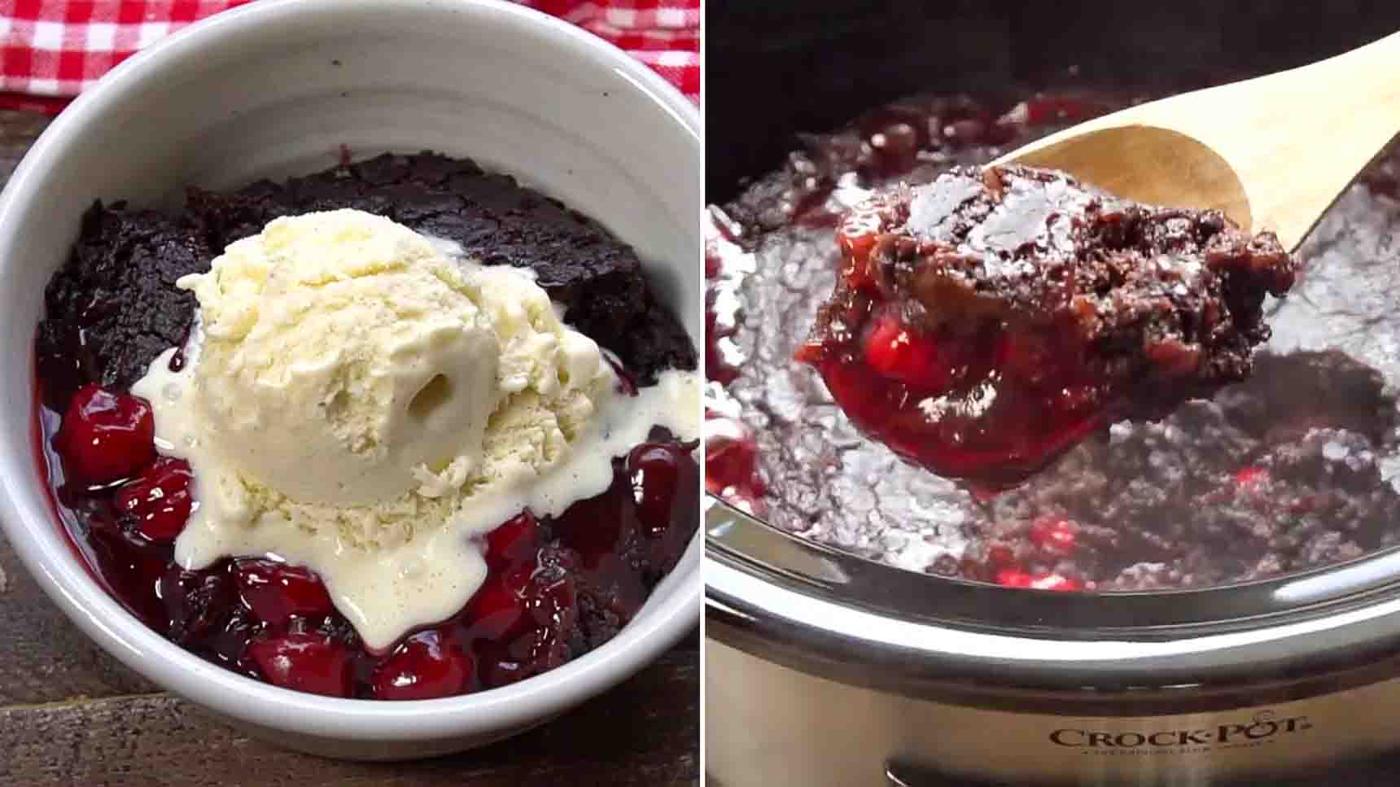 Slow Cooker Chocolate Cherry Dump Cake