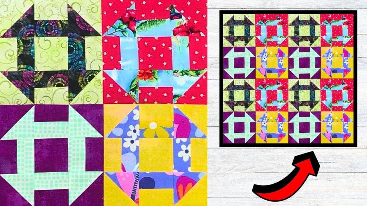 How to Make a Mini Churn Dash Quilt Block