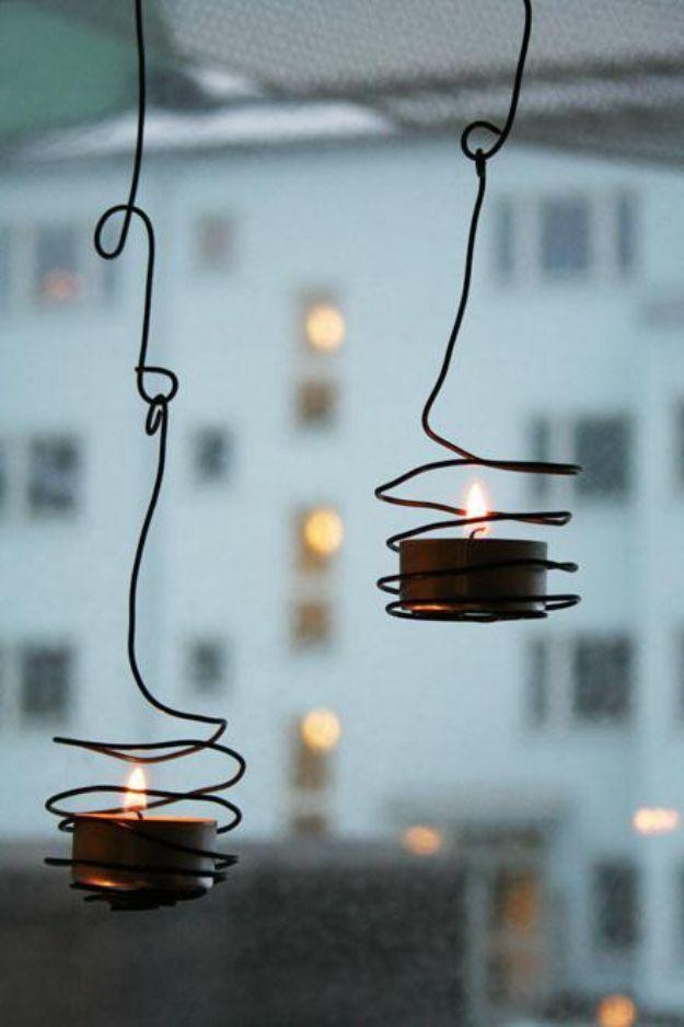 DIY Candle Holders - Wired Tea Light Holder - Easy Ideas for Home Decor With Candles, Tall Candlesticks and Votives - Fun Wooden, Rustic, Glass, Mason Jar, Boho and Projects With I