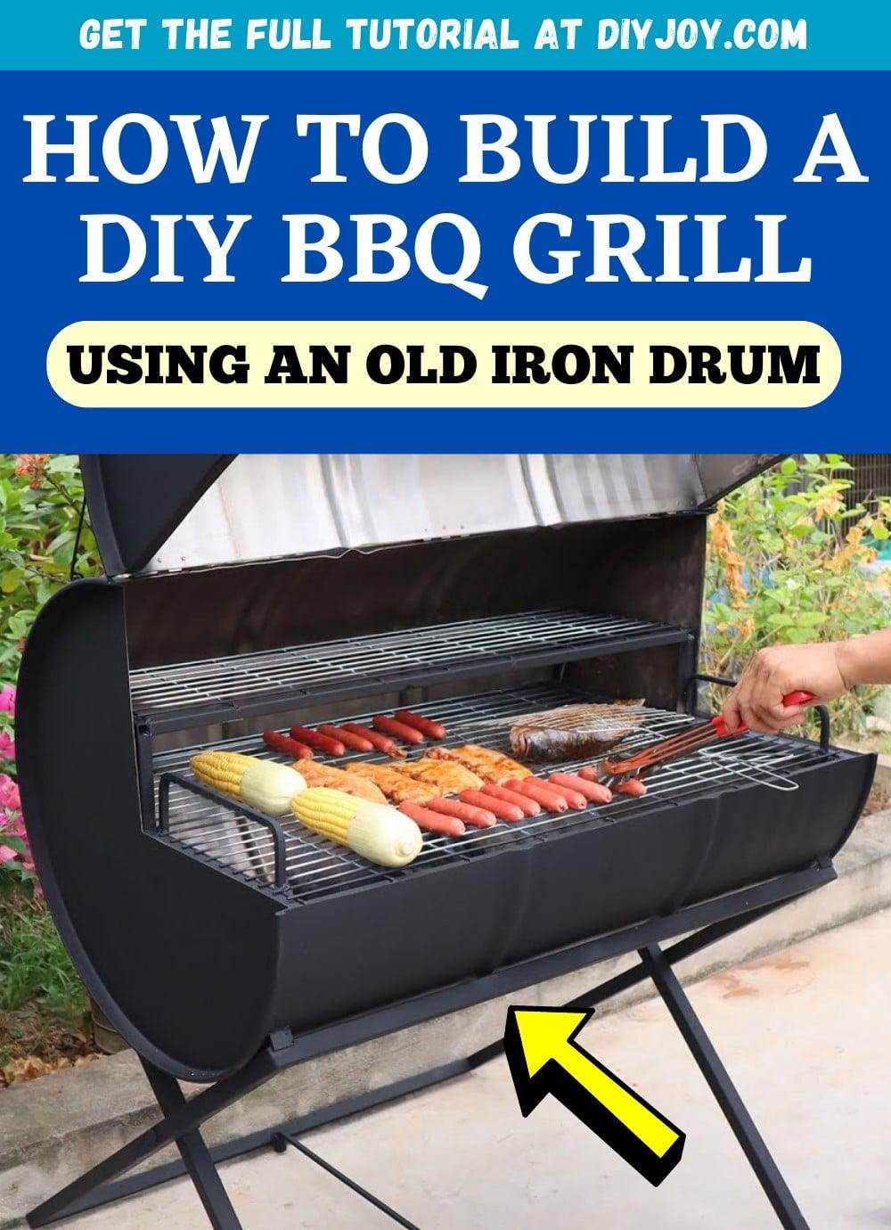 How To Build A DIY BBQ Grill W_ An Old Iron Drum
